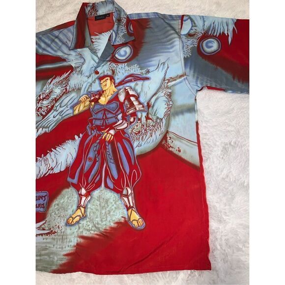 Vintage Dutch Boy Point Zero Anime Hero Dragon Design Button Shirt Adult Xl - Picture 4 of 15